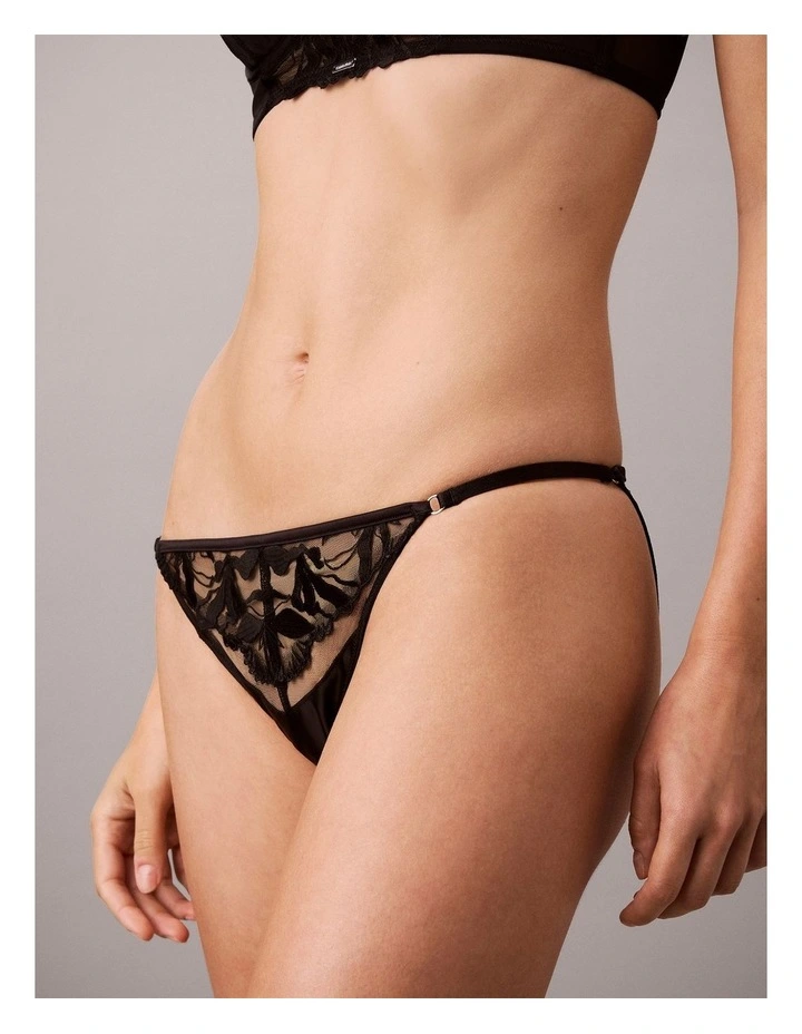 CK BLACK FLORAL LACE BIKINI BLACK image 3