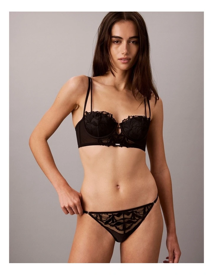 CK BLACK FLORAL LACE BIKINI BLACK image 5