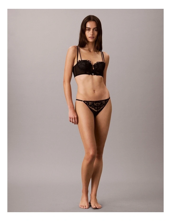 CK BLACK FLORAL LACE BIKINI BLACK image 6