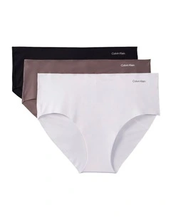 Invisibles Microfibre Stretch Hipster 3 Pack in Black, Botanical Brown, and Frosty Lilac