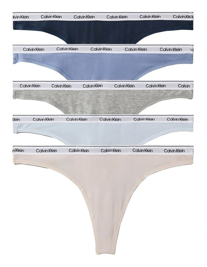 Modern Logo Thong 5 Pack in Multi image 1