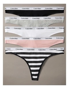 ICON LOGO THONG 5 PK BLACKCLASSIC WHITETRIPLE STRIPE SMALL BLACKSUBDUEDGREY HEATHER