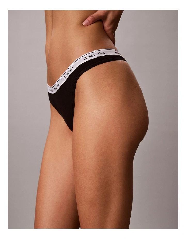 ICON LOGO THONG 5 PK BLACKCLASSIC WHITETRIPLE STRIPE SMALL BLACKSUBDUEDGREY HEATHER image 2