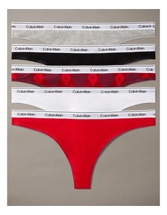 Icon Logo 5 Pack Thongs in Blackgrey Heatherarg