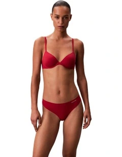 Invisibles Microfiber Stretch Thong in Red Stamp
