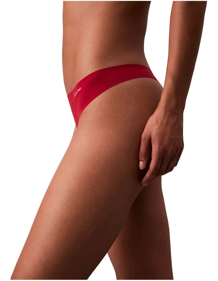 Invisibles Microfiber Stretch Thong in Red Stamp image 3