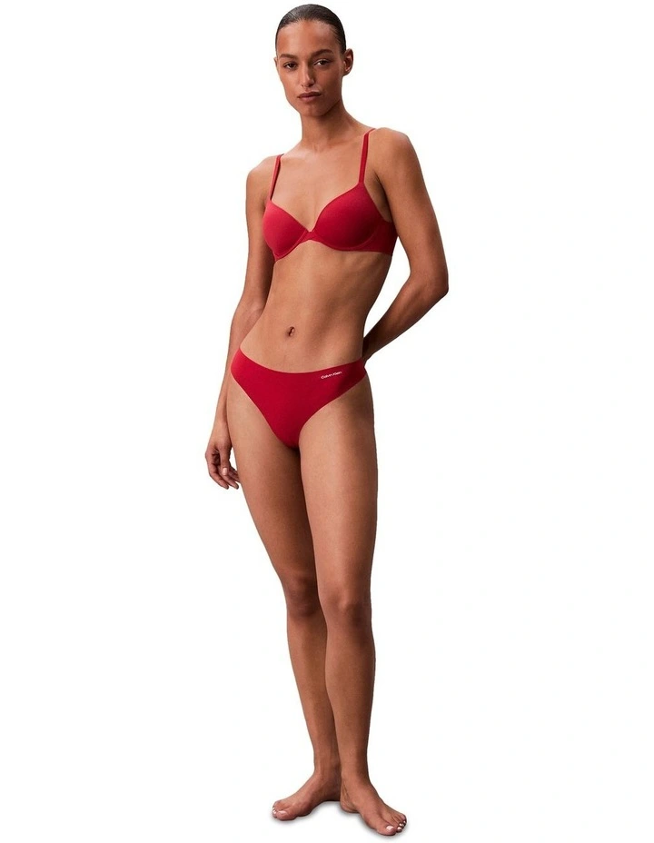 Invisibles Microfiber Stretch Thong in Red Stamp image 4