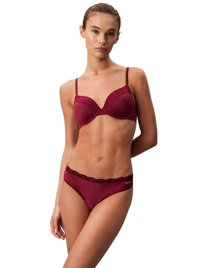 Microfiber Stretch With Lace Thong in Red image 5