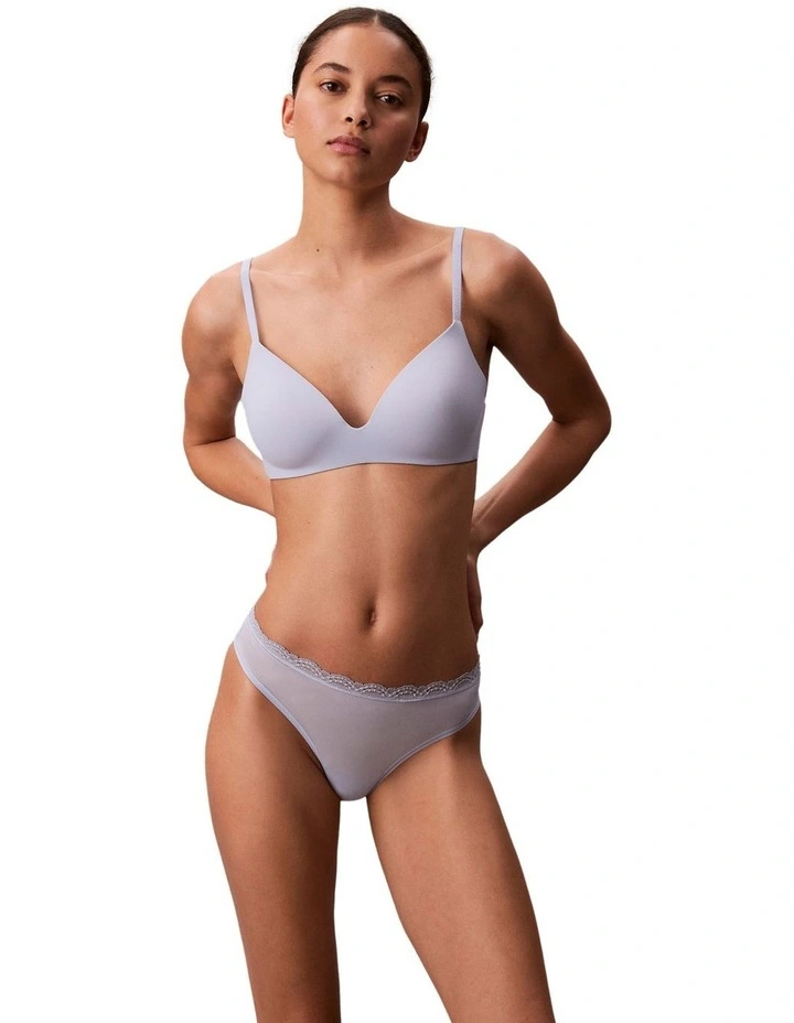 Microfibre Stretch with Lace Thong image 1