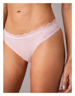 MICROFIBER STRETCH WITH LACE THONG HAWAII ORCHID