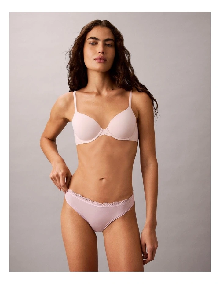 MICROFIBER STRETCH WITH LACE THONG HAWAII ORCHID image 2