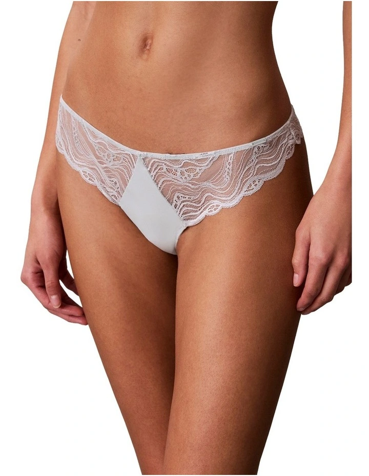 Sensual Stretch Lace Thong in Sky Gray image 1
