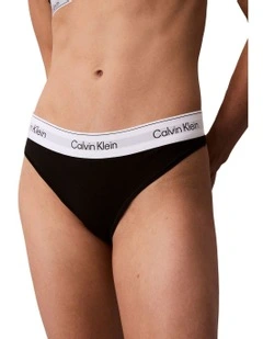 Icon Cotton Modal Thong in Black