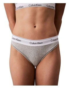 Icon Cotton Modal Thong in Grey Heather