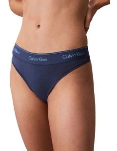 Icon Cotton Modal Thong in Blue