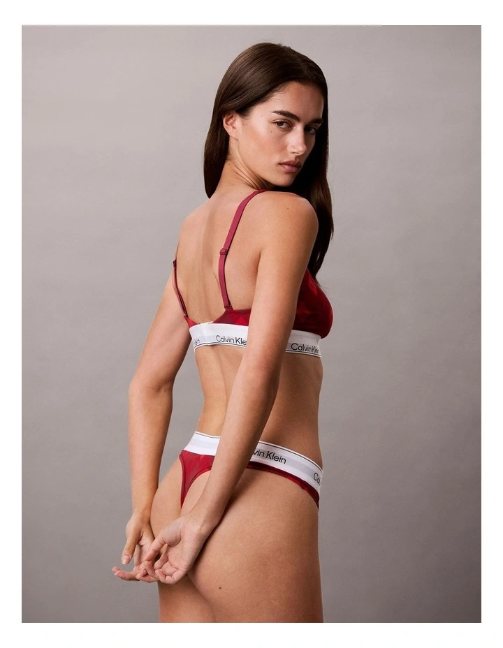 Icon Cotton Modal Thong in Argyle 25 Small Esta image 4