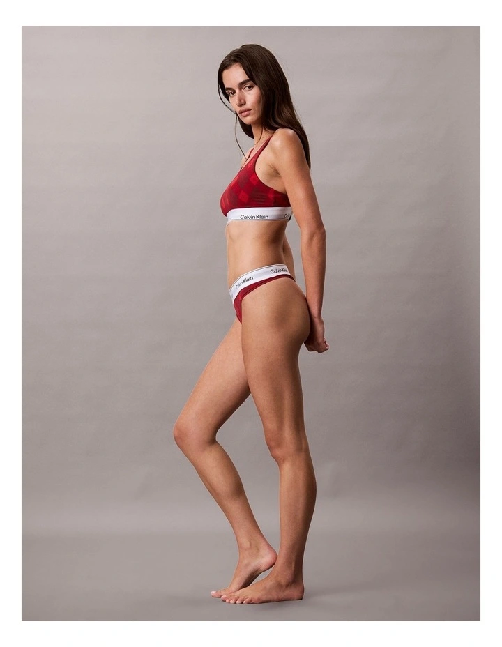 Icon Cotton Modal Thong in Argyle 25 Small Esta image 5