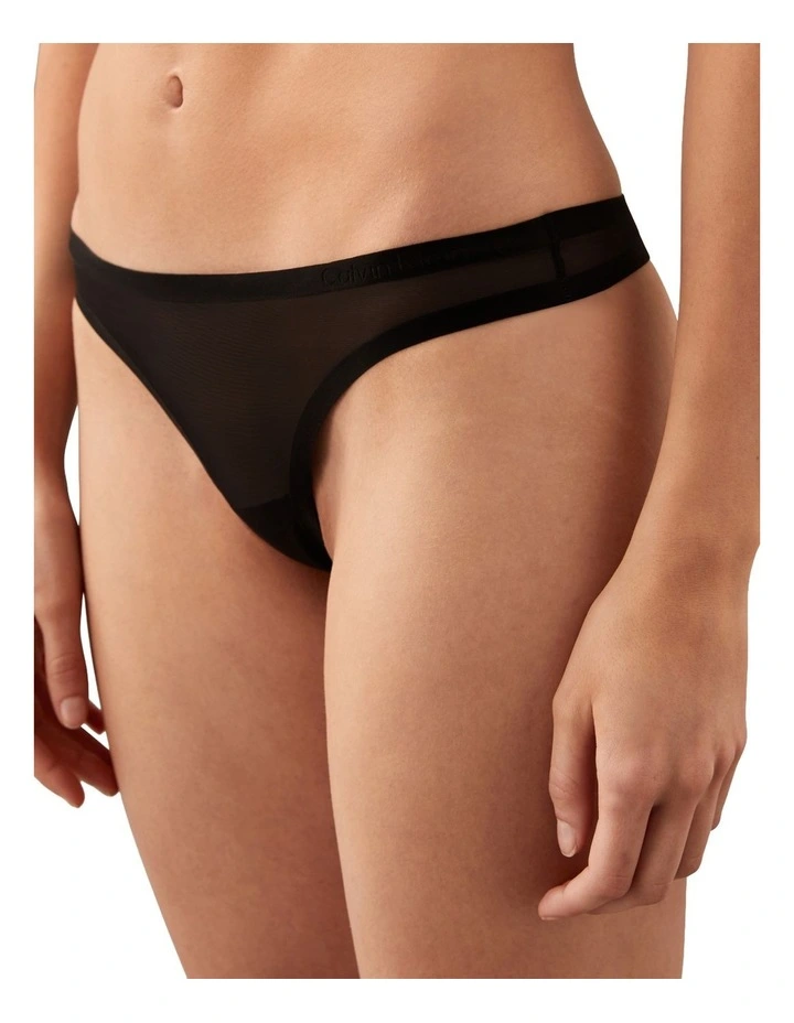 Minimalist Mesh Bikini in Black image 3