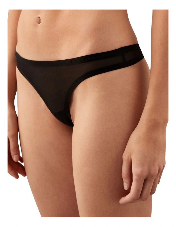 Minimalist Mesh Bikini in Black image 3