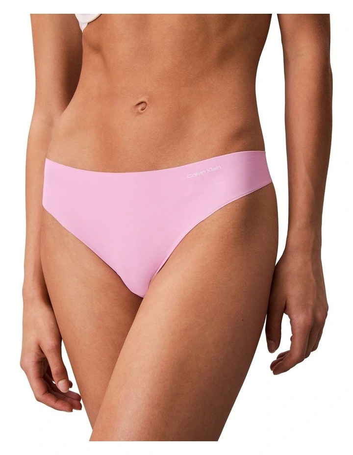 Invisibles Microfiber Stretch Thong in Pink image 3