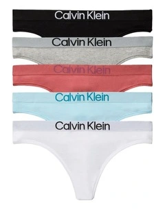 Extra Soft Cotton Stretch Thong 5 Pack in Multi