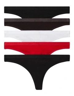 Icon Logo Thongs 5 Pack in Multi