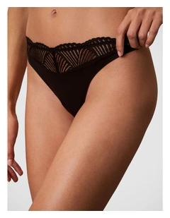 Perfectly Fit Lace Thong Black