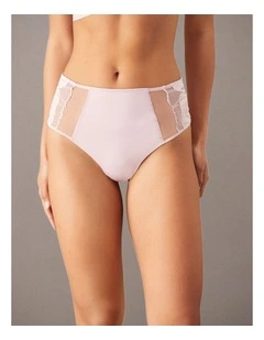 CK Black Geo Lace High Waisted Thing in Hawaii Orchid