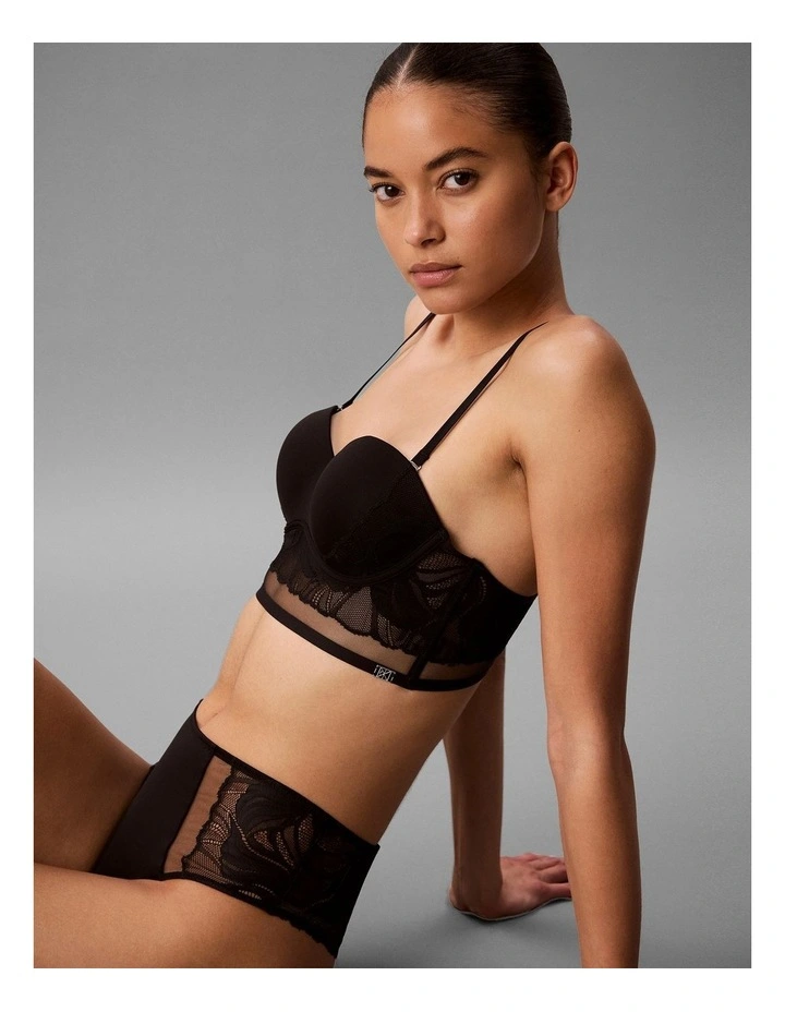 Ck Black Geo Lace High Waisted Thong Black image 5