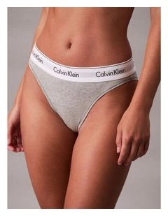 ICON COTTON MODAL HIGH LEG BIKINI GREY HEATHER