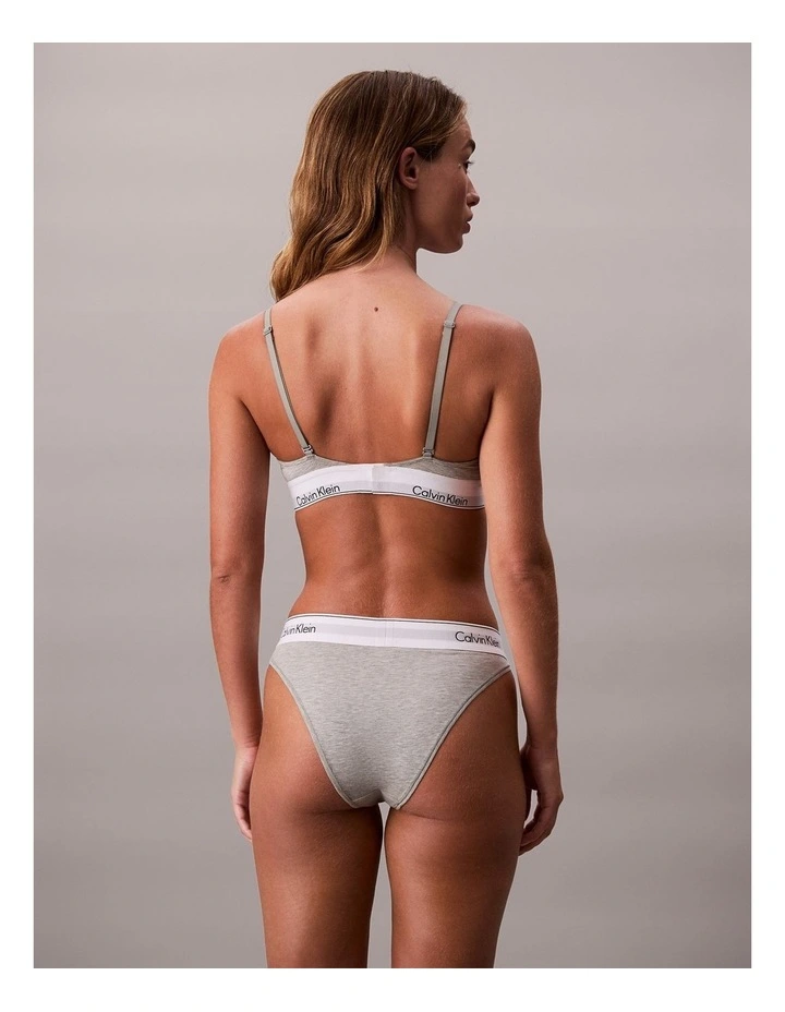 ICON COTTON MODAL HIGH LEG BIKINI GREY HEATHER image 4