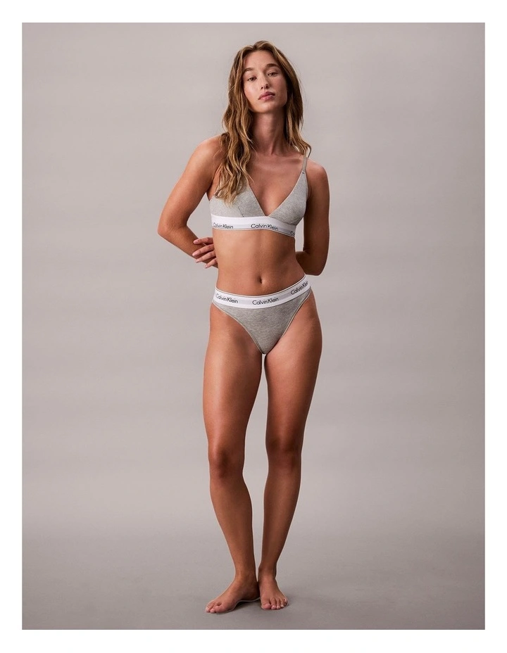 ICON COTTON MODAL HIGH LEG BIKINI GREY HEATHER image 5