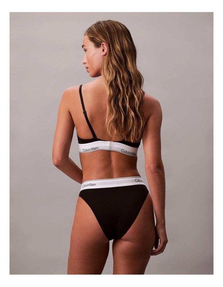 ICON COTTON MODAL HIGH LEG BIKINI BLACK image 4