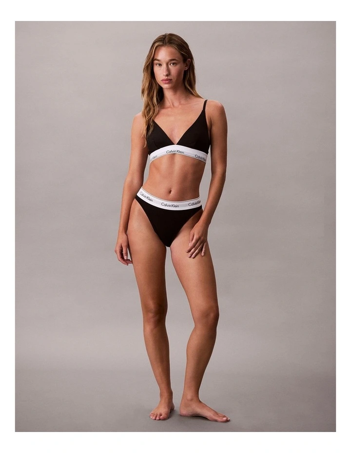 ICON COTTON MODAL HIGH LEG BIKINI BLACK image 5