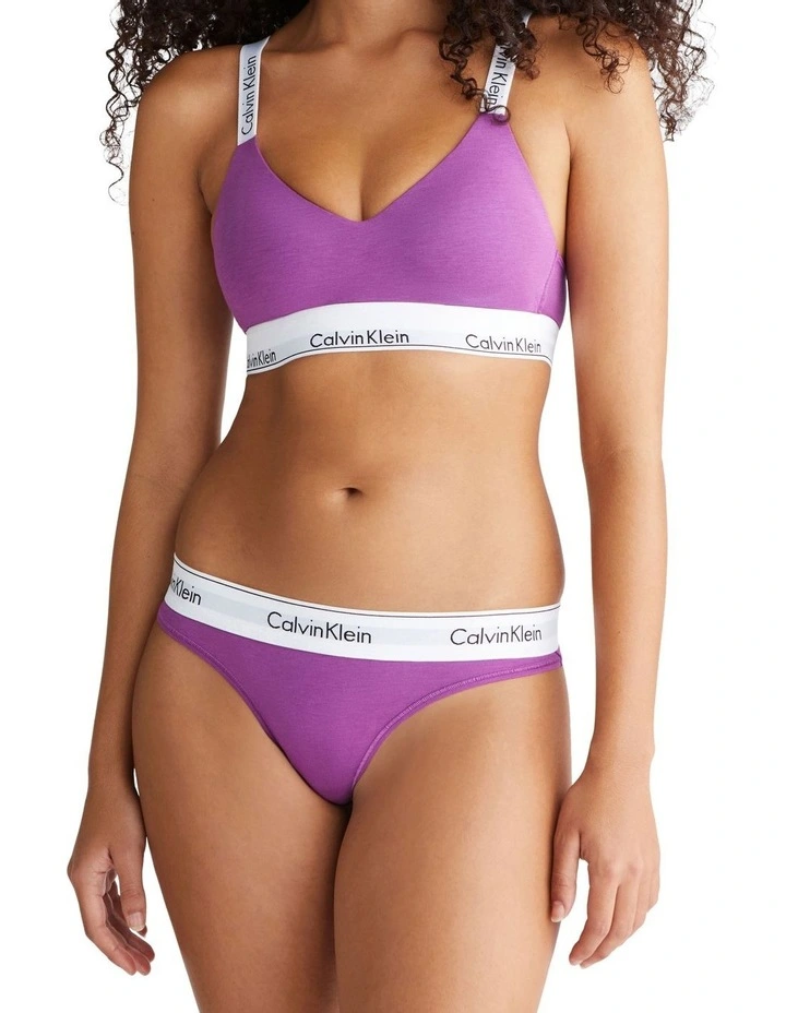 Modern Cotton Thong in Purple image 1