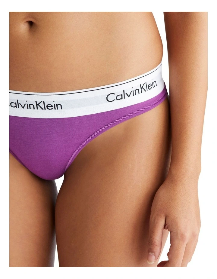 Modern Cotton Thong in Purple image 3