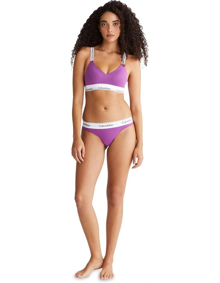Modern Cotton Thong in Purple image 4