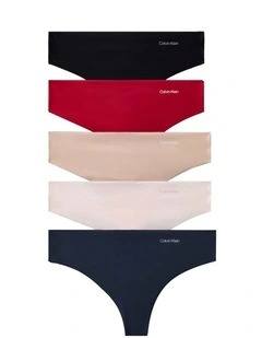 Invisibles Microfiber Stretch Thong 5 Pack in Multi