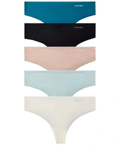 Invisibles Microfiber Stretch Thong 5 Pack in Multi