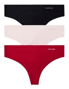 Invisibles Microfiber Stretch Thong 3 Pack in Multi