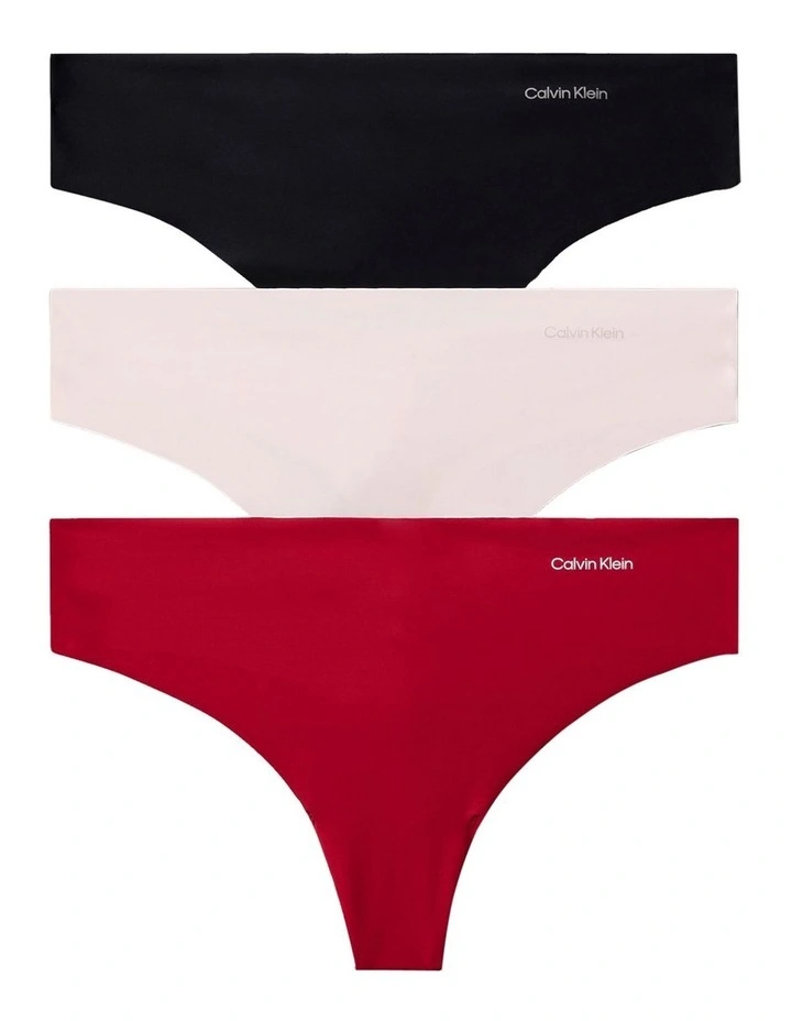 Invisibles Microfiber Stretch Thong 3 Pack in Multi image 1
