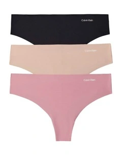 Invisibles Microfibre Stretch Thong of 3 Pack in Multi