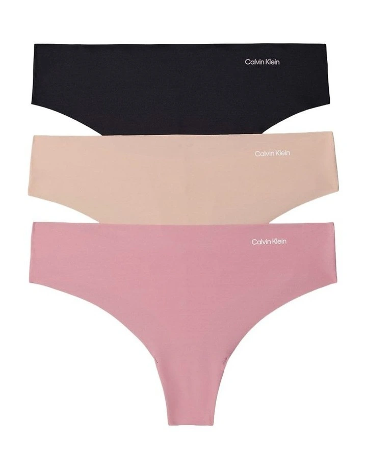 Invisibles Microfibre Stretch Thong of 3 Pack in Multi image 1