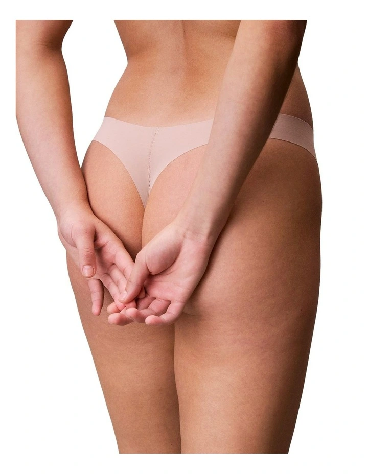 Invisibles Microfibre Stretch Thong of 3 Pack in Multi image 3
