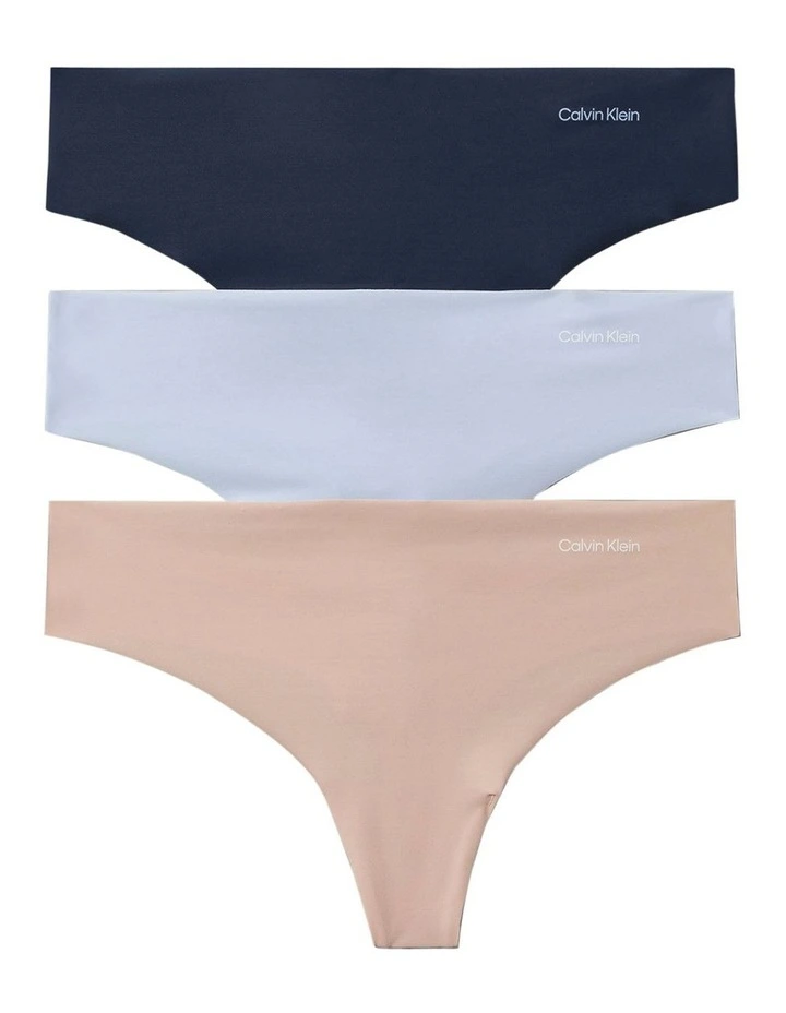 Invisibles Thong Pack Of 3 in Multi image 1