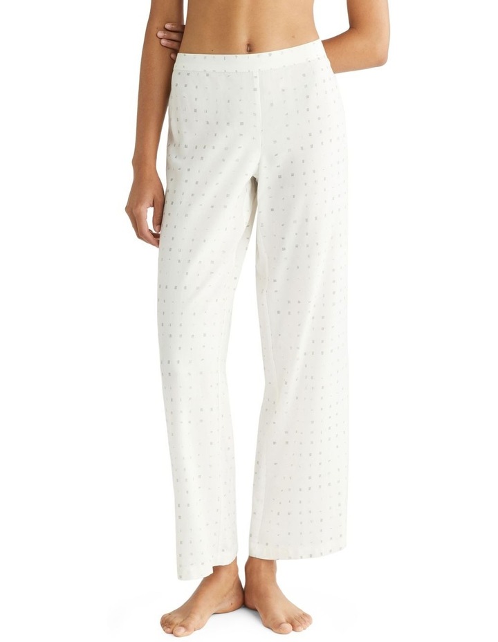 Woven Viscose Sleep Pant in Ivory Print Natural
