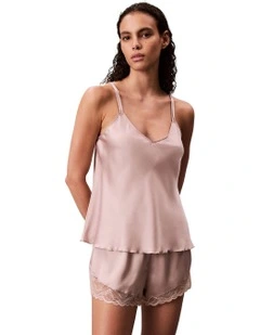 Satin Sheen Lace Essential Short in Cedar