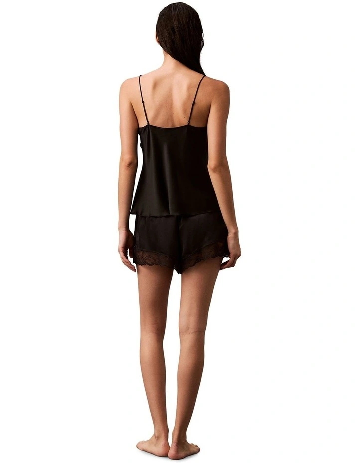 Satin Sheen Essential Lace Shorts in Black image 2