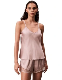 Satin Sheen Cami in Beige