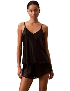 Satin Sheen Cami in Black